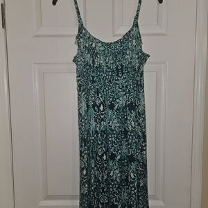 New York & Company Green and White Midi Dress